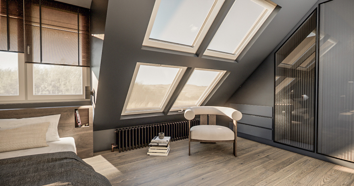 Sloped ceilings with custom joinery